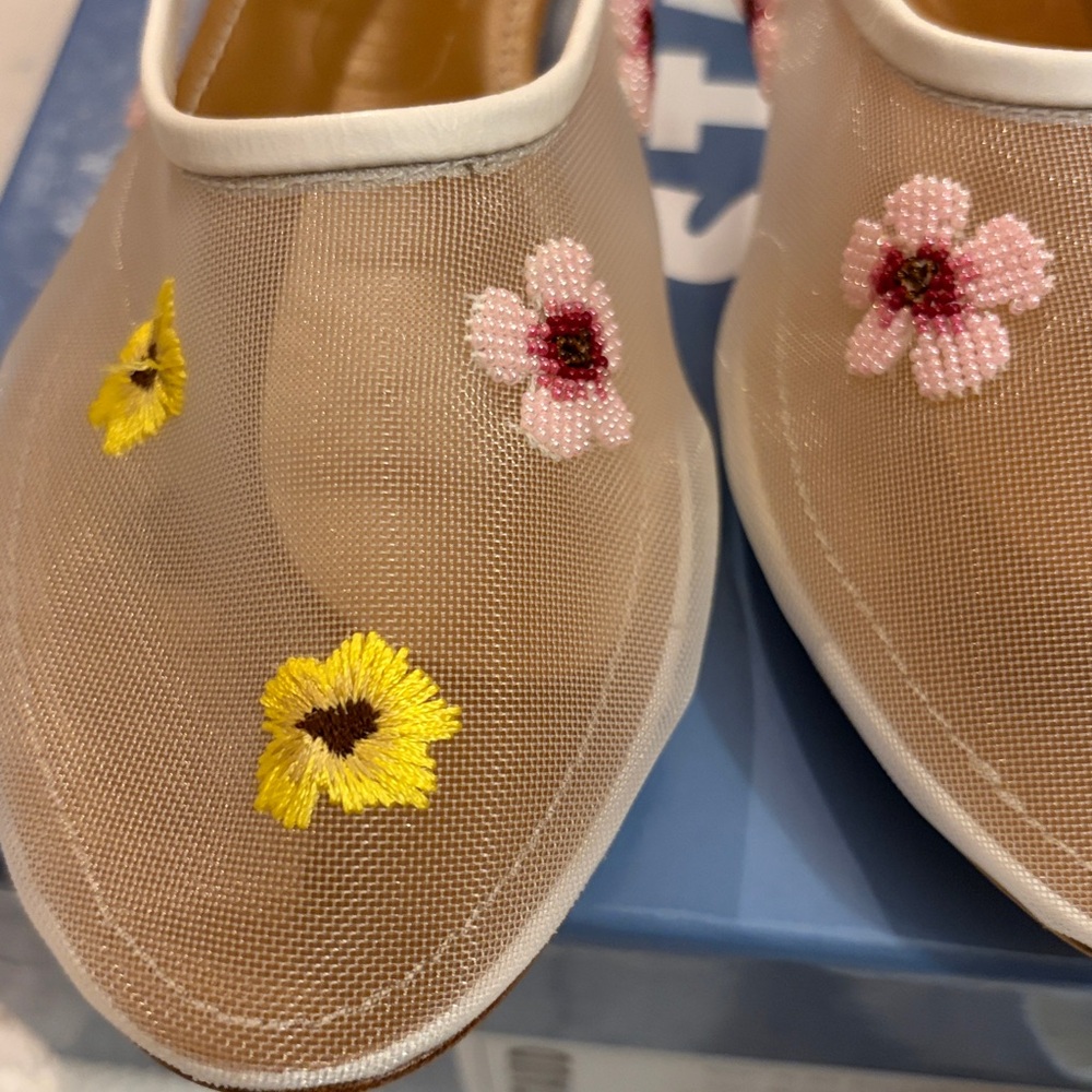 STAUD ALBA BALLET FLAT floral MESH Leather Trim Minimalist Design EU 36.5 new - Picture 11 of 11